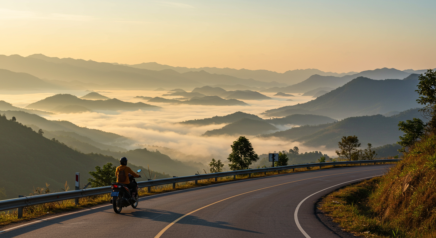 Mae Hong Son Loop showing a scenic mountain road