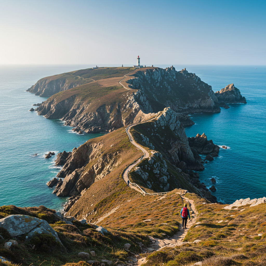 Belle-Île-en-Mer Brittany showing rugged coastal cliffs and Atlantic Ocean views